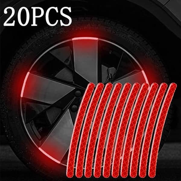 20 Pcs Luminous Wheel Hub Stickers for Rim Safety and Visibility