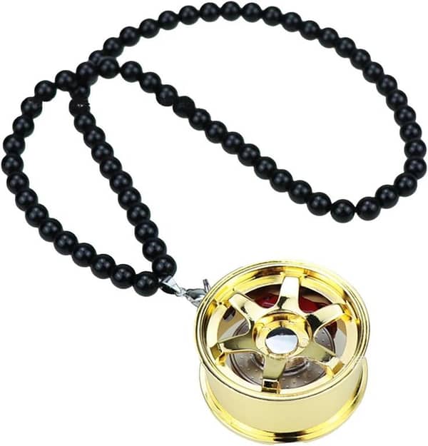 Universal Aluminum Rim Car Hanging Ornament for Rear View Mirror – Interior Pendant (1 Pc)