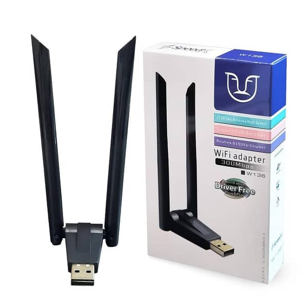 W136 Dual-Antenna WiFi Adapter, 1200Mbps USB Wireless Network Adapter for PC & Laptop