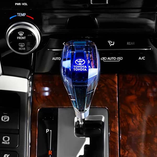 1 Pc Universal Crystal Shape LED Gear Knob – Touch-Activated Crystal Gear Shifter for Toyota, Honda, Suzuki, Cars, SUVs, Trucks