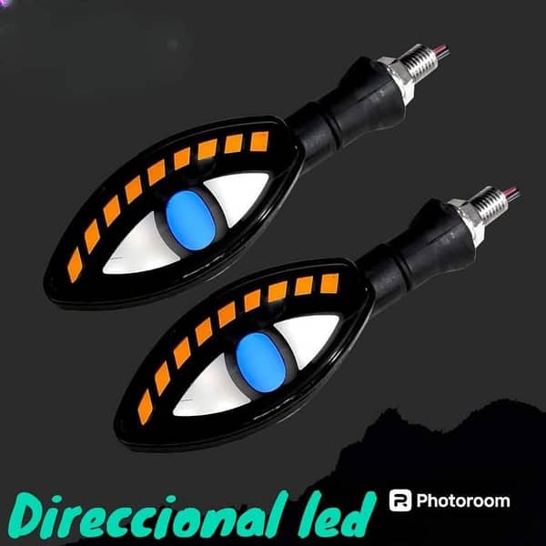 Big Boss Eye Style Motorcycle Indicators with White DRL — 2-Piece LED Turn Signal Set for Bikes and Scooters
