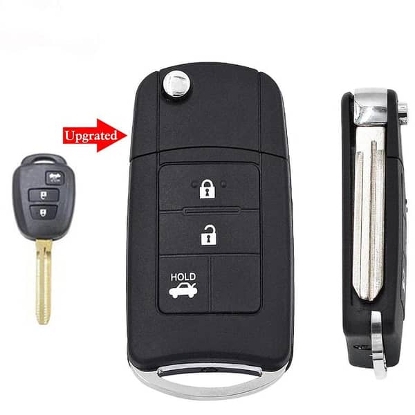 3 Button Key Fob Cover Shell for Toyota – Replacement Case, Durable Remote Key Protector