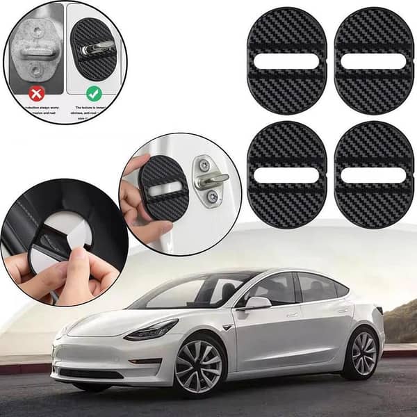 4 Pcs Set: Stainless Steel Car Door Lock Protection Covers for Cars, SUVs, and Trucks