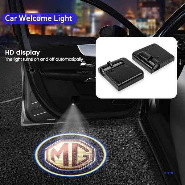 4 Pieces MG Car Door Logo Projection Lights | LED Ghost Shadow Welcome Lights with Custom Logo Projection, Step Lights, Universal Fit