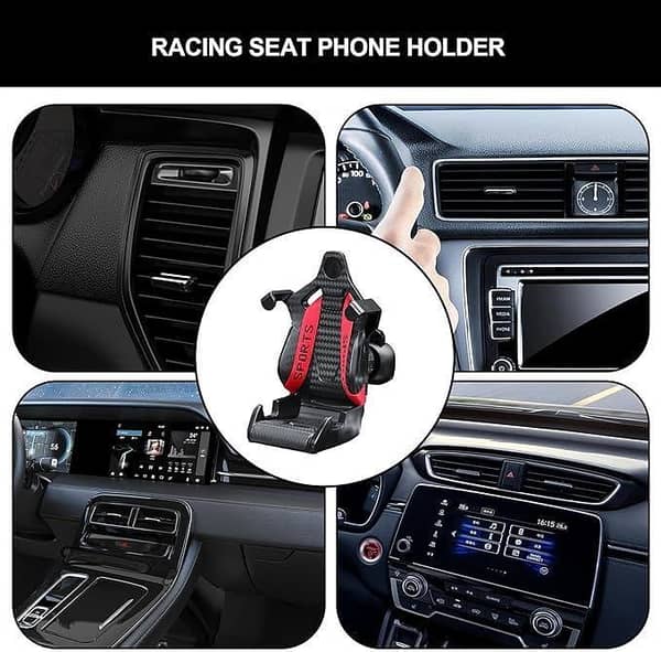 Universal Racing Seat Design Mobile Phone Holder for All Smartphones – Car Interior Mount