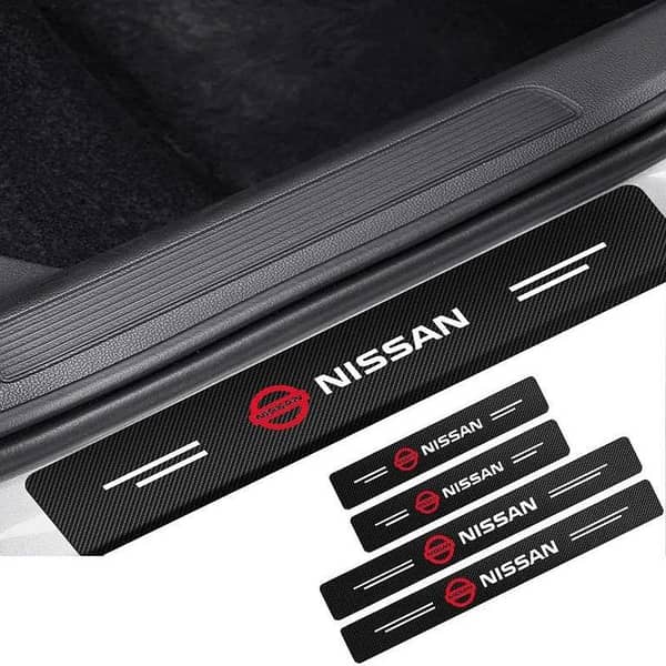 4Pcs Nissan Car Door Carbon Fiber Anti-Scratch Protection Stickers