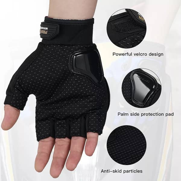Universal Half Finger Knight-Style Motorbike Gloves (2 Pcs) for Motorcycle, Cycling & Outdoor Sports