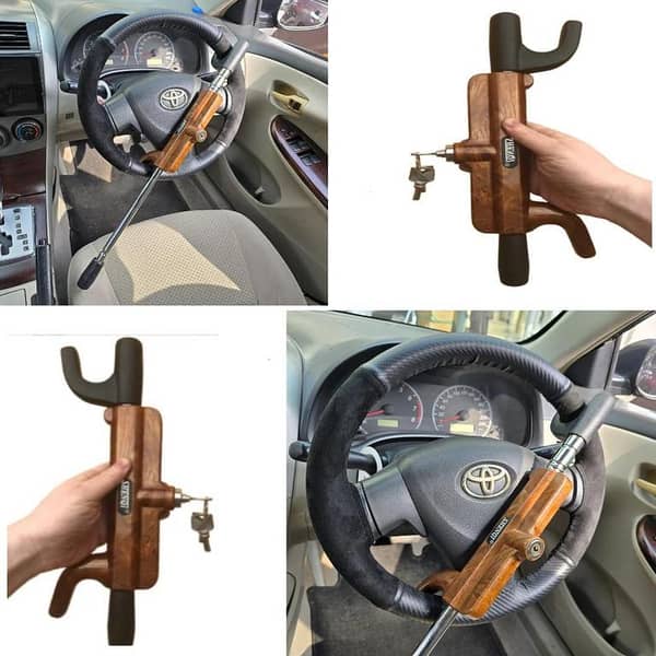 1 Pc Universal Steering Wheel Lock with Keys – Heavy-Duty Anti-Theft Device for Cars, SUVs, Trucks