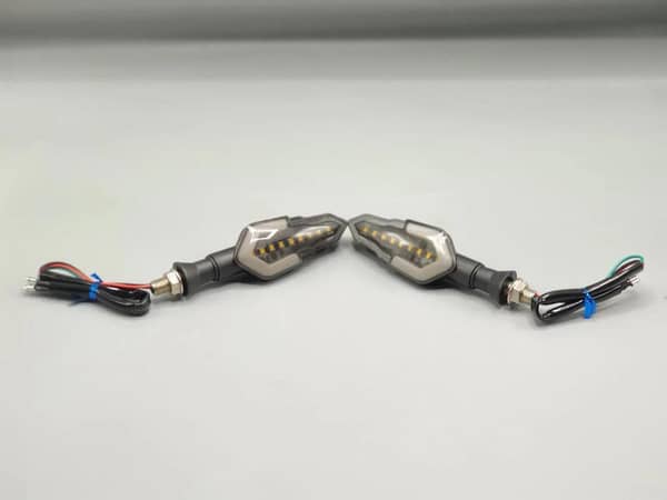 Universal Motorcycle Katana LED Indicators Audi Style with Parking Light, 2-Piece Set for All Bikes and Motorcycles