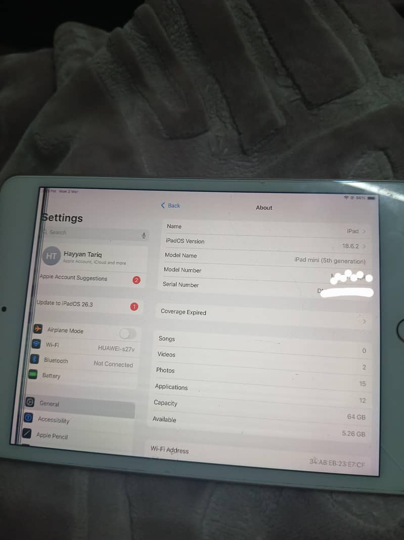IPAD MINI 5 PANEL ISSUE ONLY 14