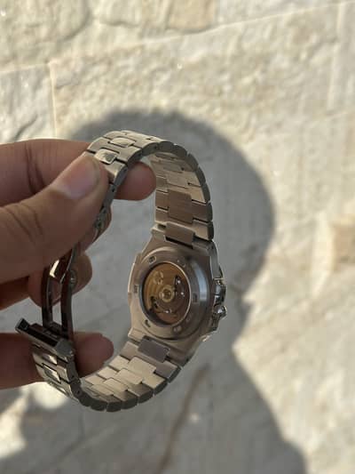 Luxury blue stripe dial Patek Philippe Nautilus for sale