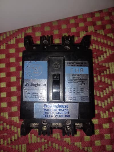 Westinghouse 30A 3-Pole Circuit Breaker (Made in Brazil) - Used