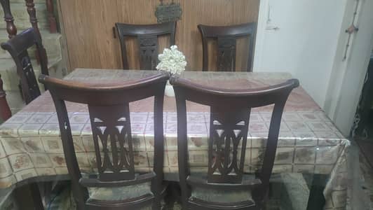 6 seater pure wood dining table for sale