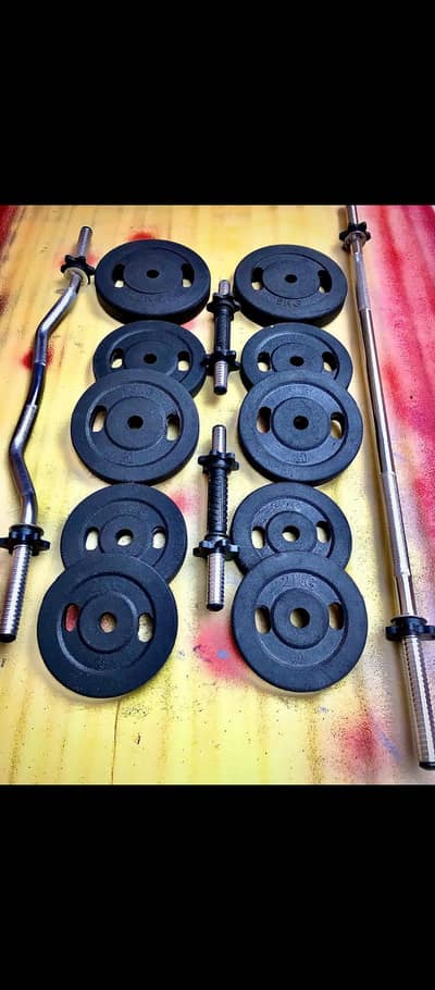 rubber coated plats + bench