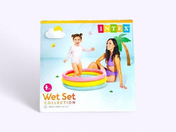 INTEX - Inflatable Sunset Glow Round Colorful Ring Baby Bath Tub | Portable Home & Outdoor Swimming Pool