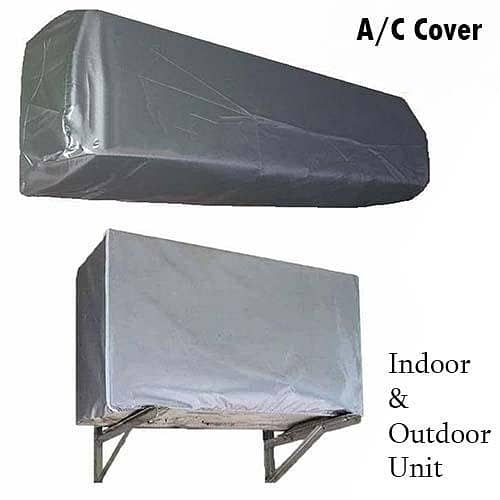 AC Dust Cover for Indoor & Outdoor Unit – Silver Parachute (1 Ton, 1.5 Ton, 2 Ton)