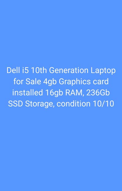 Dell i5 10th Generation Urgent Sale