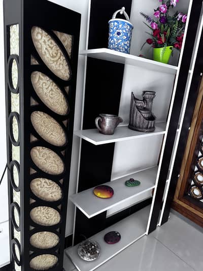 Rack and decoration items along with lamp