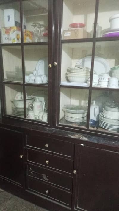 Pure Wood ShowCase For Sale with 2 cabinets and 4 drawers