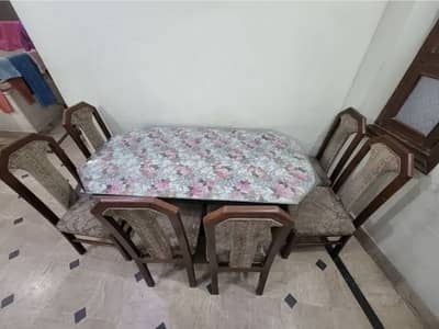 6 chairs wooden dining table