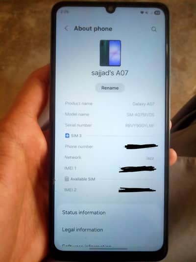 Samsung Galaxy A07 box pack