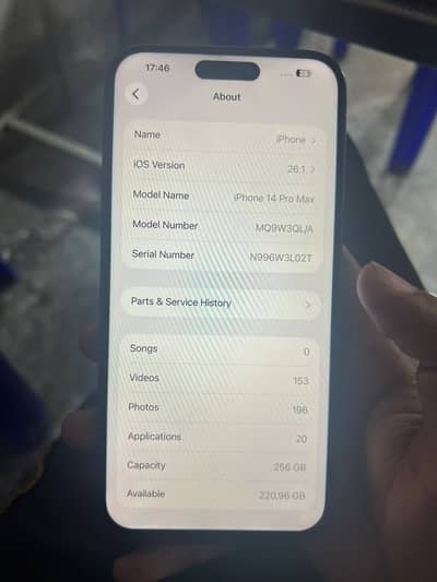 Iphone 14 pro max 256 GB jv MDM(display msg)