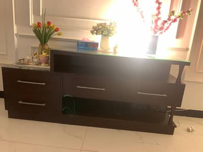 TV unit in chocolate brown color