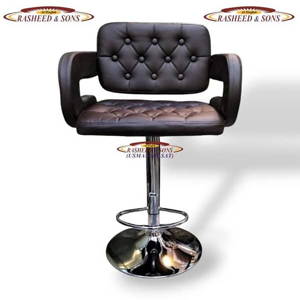 Adjustable PU Leather Bar Stool with Chrome Base for Kitchen & Dining, Ergonomic Seat, 360° Swivel Usman Furniture Counter Bar Stool Kitchen Bar Stool Office Bar Stool with Backrest & Footrest Modern Swivel Chair for Kitchen, Dining Counter, Home