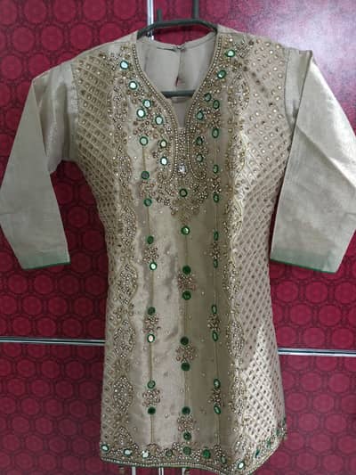 Fancy embroidered Kurti with lehnga and dupata. 6 to 8 years