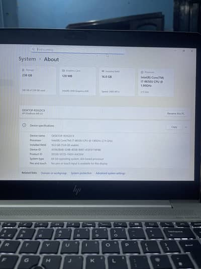 Hp Elitebook 840 G5 16-256gb