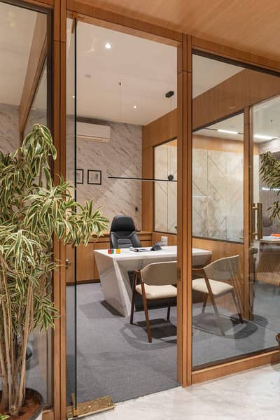 Framed Glass Partition//plasterboard//Glass partition//Interior