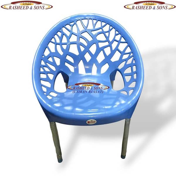 Plastic Chair | Red High-Back Plastic Chair with Armrests for Indoor and Outdoor Use