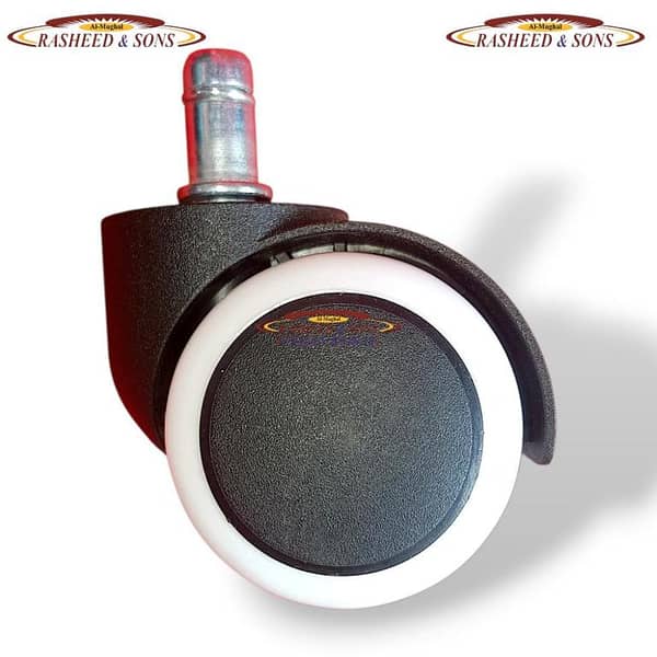 White Revolving Chair Wheel Replacement Set (5 Pcs) – Office Charsters, Smooth Rolling & Universal Fit