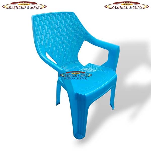 Full Plastic High-Back Button Chair — Durable 100% Plastic Chair for Home, Office, Outdoor Use