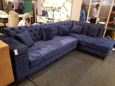 Modern L-Shape Sofa Set – Premium Quality  – by Uzma Curtain