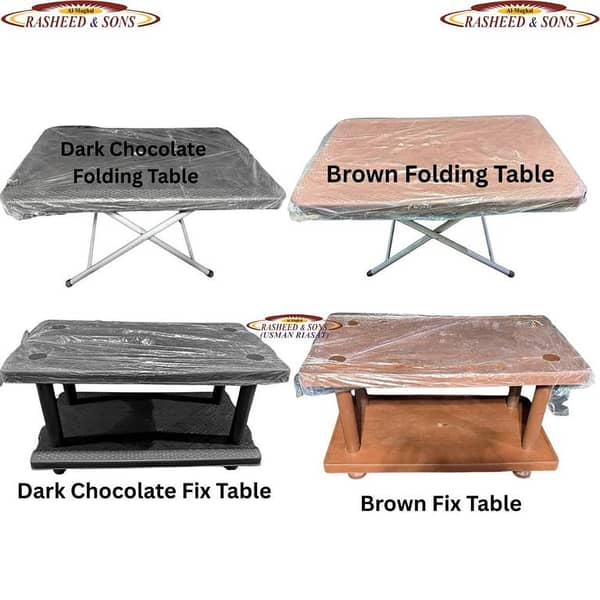 Brown / Dark Chocolate Plastic Folding Table / fix table  – Heavy Duty Portable Table for Home, Outdoor, Picnic, Dining & Multipurpose Use