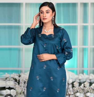 Blue embroidered khaadi Viscose fabric 2 piece suit