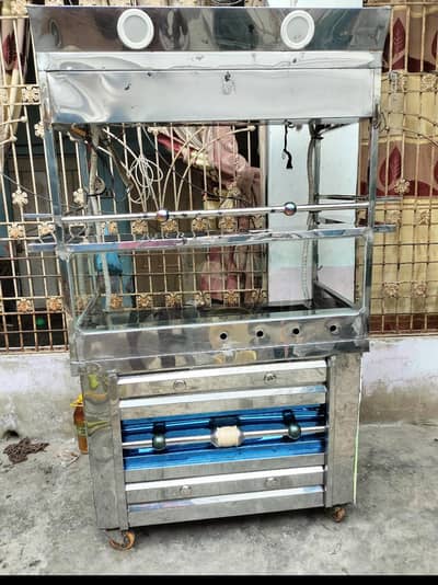 Fries counter with double fryer. electric and Gas