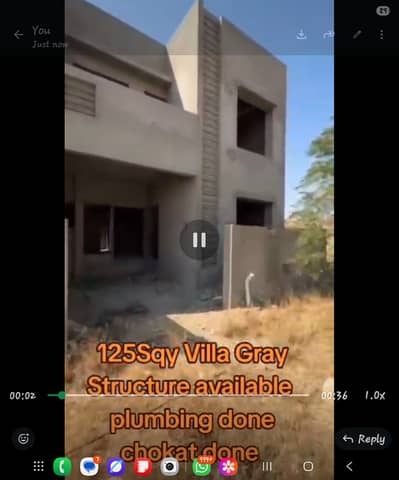 Chance Deal 125sqy Gray Structure Villa Electric Plumbing done Finishing in full swing