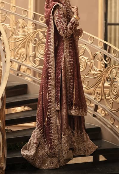 Red Bridal Dress| Chiffon and Jamawar | Condition Excellent