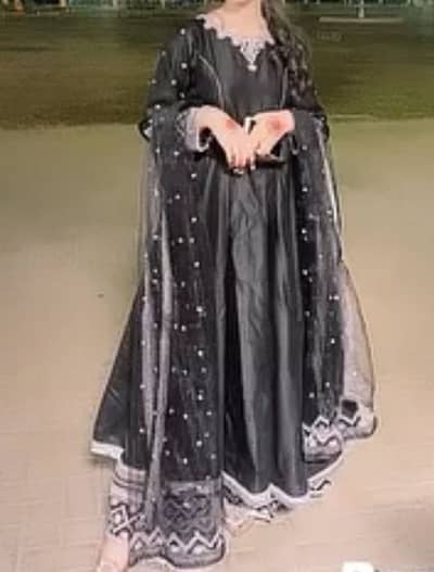 Semi formal black frock party wear