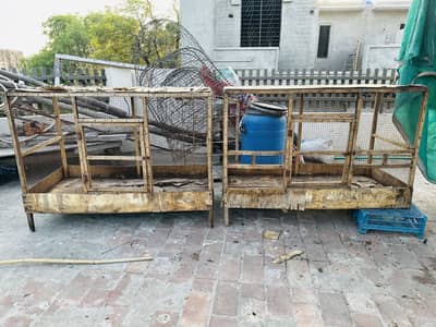 2 lakri cages wooden pinjaray big size