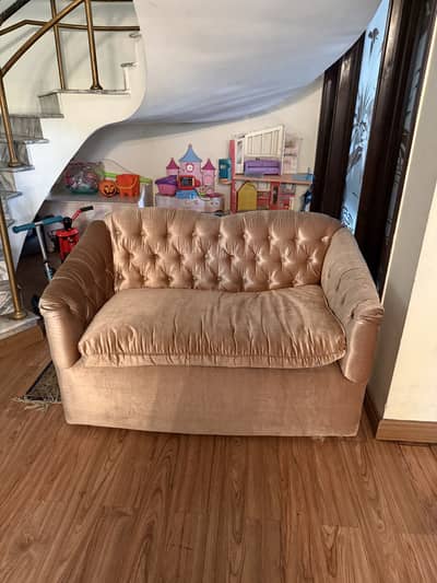 Golden comfortable sofa