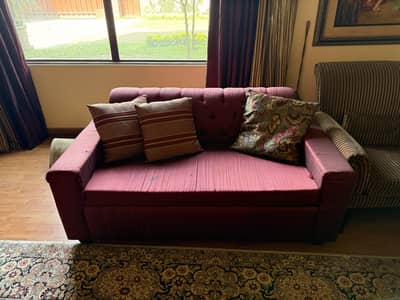 2 seater sofa, red