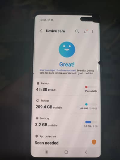 Galaxy S10 5G single SIM 8/256 SIM approved just dot no shade no crack