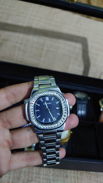 Men’s Silver Watch – Blue Dial – Semi Auto – Excellent Condition