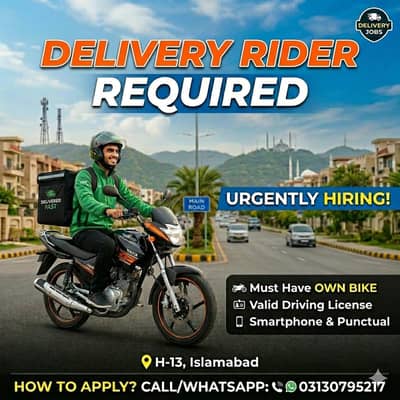 Delivery riders for frozen food delivery H-13 Islamabad