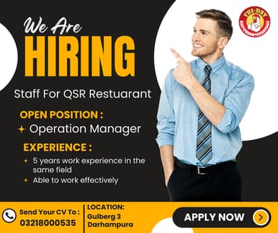 QSR Restaurant Hiring Managers, Male/Female, Call Order Takers