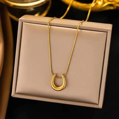 stainless steel gold colour necklace for girls