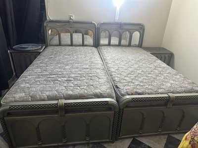 2 Single Wooden Beds